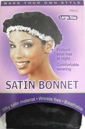 Annie Satin Bonnet Black Large 4412