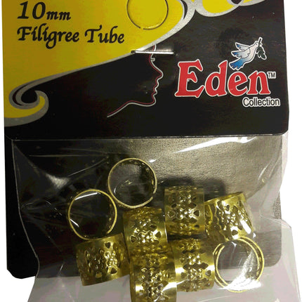 Eden Collection Filigree Tube Gold 10 mm