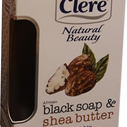 African Black Soap - Clere Natural Beauty Black Soap and Shea Butter 150 ml