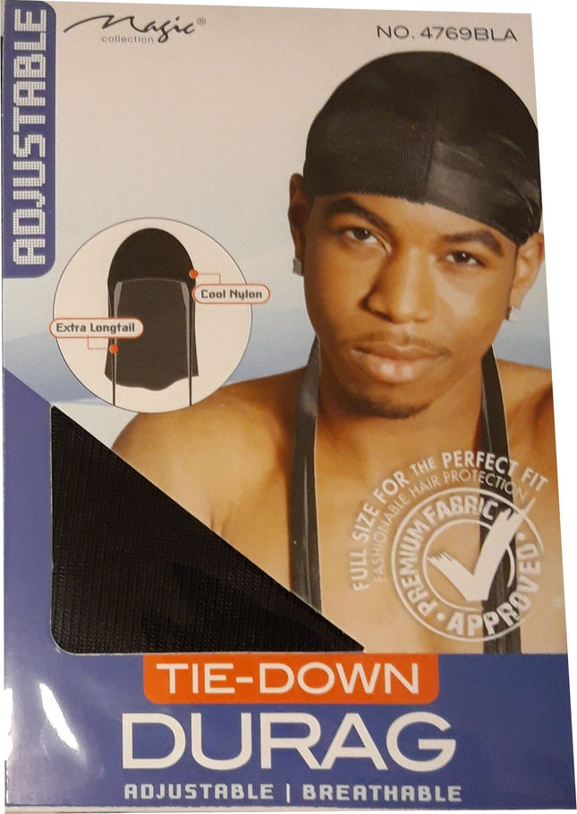 Magic Adjustable Tie Down Durag No 4769BLA