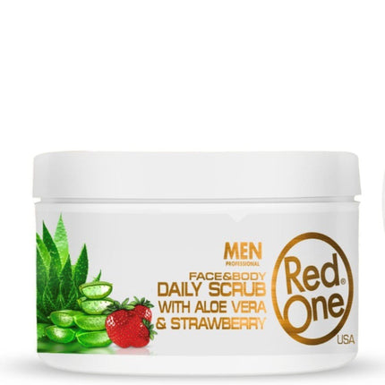 Redone Face and Body Men Daily Scrub Aloe Vera Strawberry 450 ml