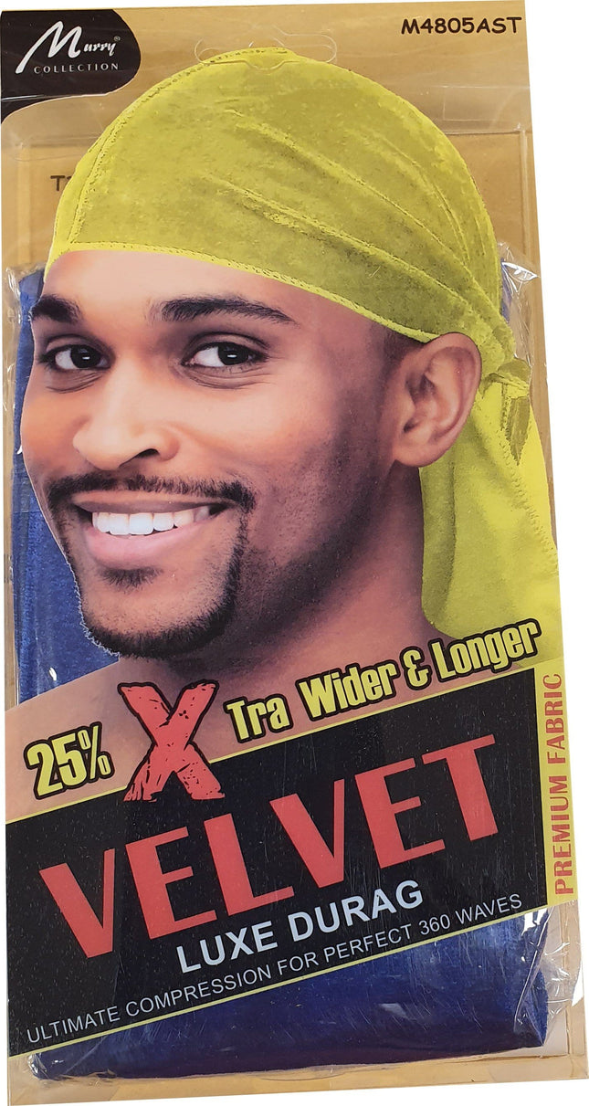 Muray Durag X tra Wider and Longer Velvet Luxe Durag Blue M4805AST